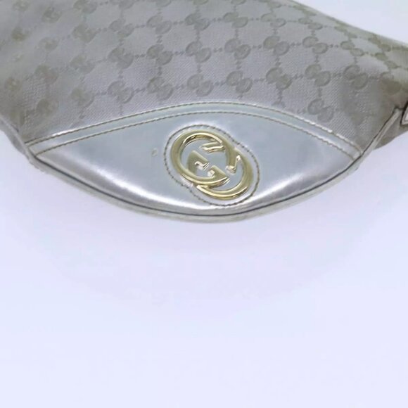 GUCCI GG Canvas Shoulder Bag Silver Auth 71301 - Picture 10 of 16